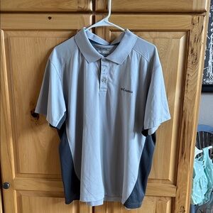 Columbia Men's Light Gray and Dark Gray Performance Polo